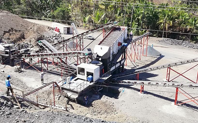 菲律賓時(shí)產(chǎn)100-200噸煤矸石移動(dòng)破碎生產(chǎn)線