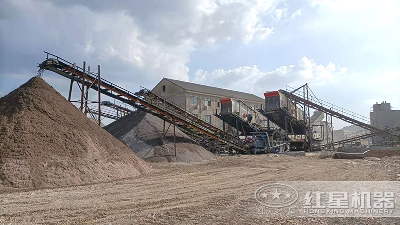 移動制沙生產(chǎn)線現(xiàn)場