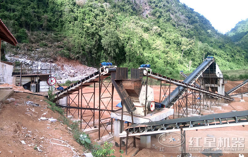 反擊式破碎機1214+鄂破組成的生產(chǎn)線