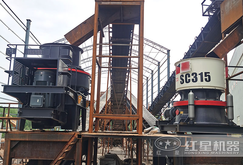 鄂破+圓錐破碎機(jī)+沖擊式制砂機(jī)配置花崗巖制砂生產(chǎn)線