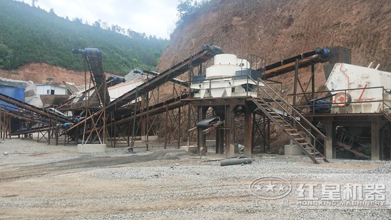 鄂破+反擊破+制砂機組成的制砂生產(chǎn)線