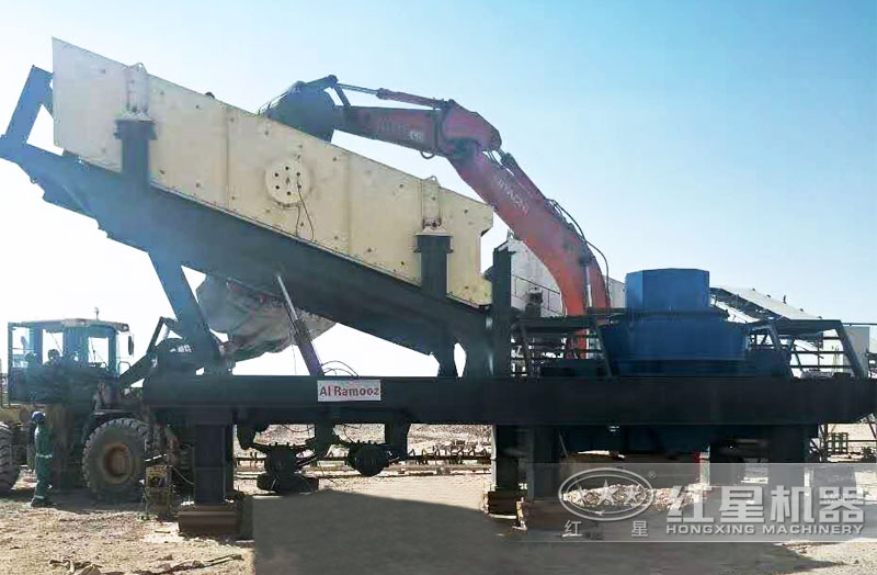 車載移動制砂機(jī)現(xiàn)場圖