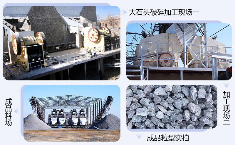 石灰石加工過程中不同階段所需設(shè)備及成品