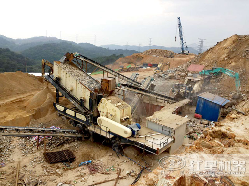 時產200噸移動石子破碎生產線果然占地面積小