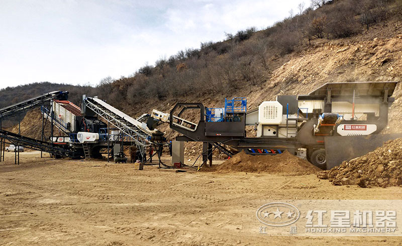 流動碎石機械設備現(xiàn)場實拍