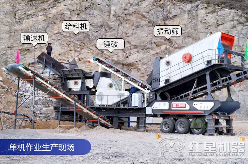 移動(dòng)式砂石破碎篩分系統(tǒng)現(xiàn)場(chǎng)