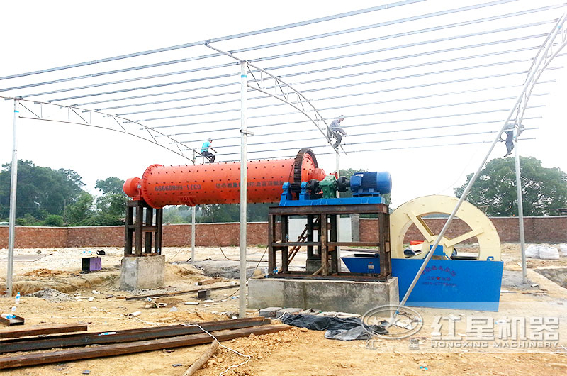 球磨機制砂現(xiàn)場