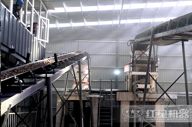 浙江室內(nèi)機制砂生產(chǎn)現(xiàn)場